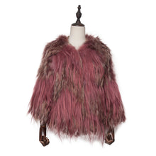 Load image into Gallery viewer, Women&#39;s Real Raccoon Fur Coat Contrast Color Jacket Winter Knitted Jacket  17172