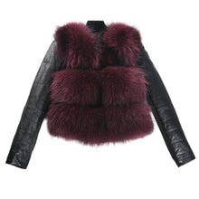 Load image into Gallery viewer, Natural Raccoon Fur Genuine Leather Jacket Women&#39;s Real Fur Coat  16146