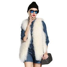 Load image into Gallery viewer, Women&#39;s Real Lamb Fur Vest Natural Fur Waistcoat Furry Sleeveless Garment 16202