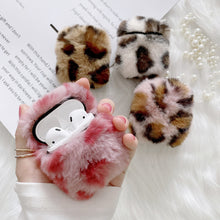 Load image into Gallery viewer, Leopard Print Earphone Case for Apple Airpods 1/2  Plush Headphone Case 22818