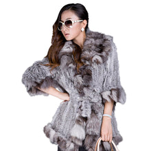 Load image into Gallery viewer, Woman&#39;s Real Fur Coat with Real Fox Fur collar Winter Jacket  Knitted Coats 010140