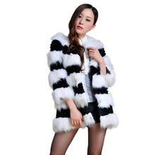 Load image into Gallery viewer, Real Raccoon &amp; Rabbit Fur Coat Jacket Overcoat Bright Color Commuter Style FS13011