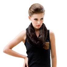 Load image into Gallery viewer, Natural Mink Fur Scarf Wrap Cape Shawl Neck Knitted Mink Scarves Women 050302