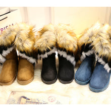 Load image into Gallery viewer, Women&#39;s Furry Fluffy Snow Boots Faux Fur Boots Winter Warm Mid Calf Boots 22S33