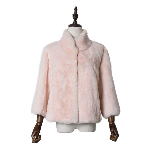 Women's Genuine Rabbit Fur Coat Women Thick Warm Pelt Outerwear 17165
