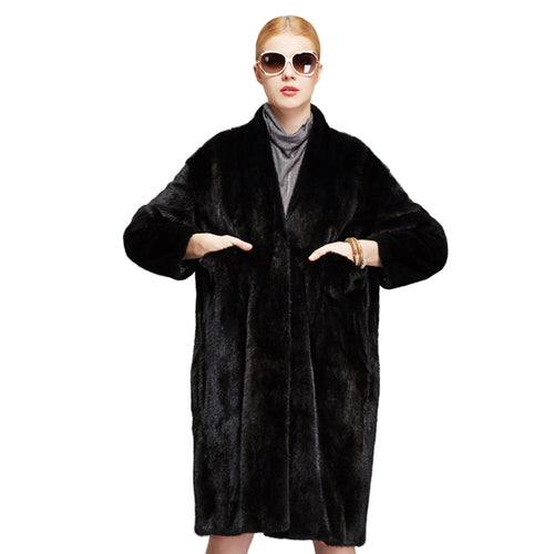 Winter Women's Real Mink Fur Coat Natural Fur Coat Winter Outerwear 16060