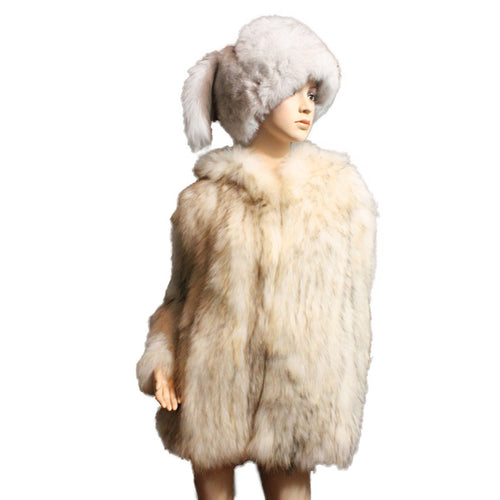 knitted Real Raccoon fur with big hood overcoat jacket long sleeve puff /Super warm/Natural style/Vintage FS13005