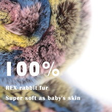 Load image into Gallery viewer, Women&#39;s Rex Rabbit Fur Scarf Ladies Winter Warm Knitted Flowers Crochet Fashion Scarf Scarves for Women Men