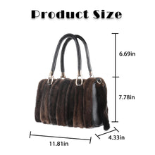 Load image into Gallery viewer, Women&#39;s Winter Brown Mink Fur Shoulder Handbag Leather Ladies Bag FS19805