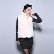 Load image into Gallery viewer, Natural Rabbit Head Fur Vest Waitcoat Jacket Coat