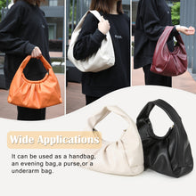 Load image into Gallery viewer, PU Leather Shoulder Bags Top-Handle Bag Braided Ruched Trendy Purse 22813