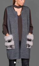 Load image into Gallery viewer, UE FS18222 Women&#39; double Face Wool Vest Cashmere Fox Fur decorative