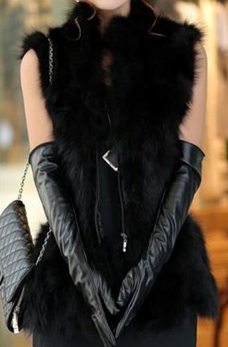 UE FS16M02 Real fox fur vest for women winter