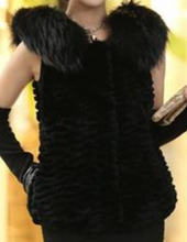 Load image into Gallery viewer, UE FS16M03 Real rabbit fur vest for women winter Raccoon fur shoulder decoration