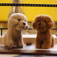 Load image into Gallery viewer, Teddy dog trumpet mini pendant cute puppy dog bag pendant keychain 22C03