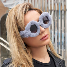 Load image into Gallery viewer, Women Plush Fuzzy Sunglasses Punk  Ladies Party Masquerade Eyewear 22811