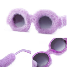Load image into Gallery viewer, Women Plush Fuzzy Sunglasses Punk  Ladies Party Masquerade Eyewear 22811