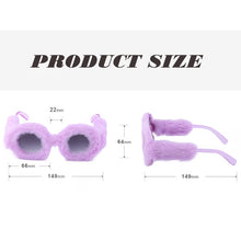 Load image into Gallery viewer, Women Plush Fuzzy Sunglasses Punk  Ladies Party Masquerade Eyewear 22811