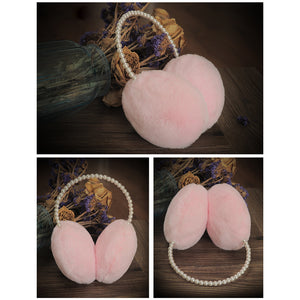 FUR STORY Winter Ear muffs Faux Fur Warm Earmuffs Cute Foldable Outdoor Ear Warmers For Women Girls 22821