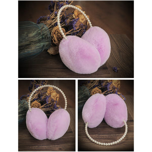 FUR STORY Winter Ear muffs Faux Fur Warm Earmuffs Cute Foldable Outdoor Ear Warmers For Women Girls 22821