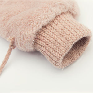 Winter Warm Gloves Soft Plush Convertible Flip Fingerless Thick Gloves  22827