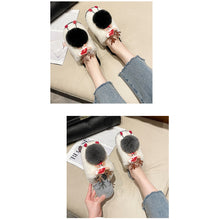 Load image into Gallery viewer, Women&#39;s Lovely Deer Plush Soft Warm Home Slippers Shoes 22S06