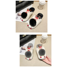 Load image into Gallery viewer, Women&#39;s Lovely Deer Plush Soft Warm Home Slippers Shoes 22S06