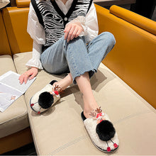 Load image into Gallery viewer, Women&#39;s Lovely Deer Plush Soft Warm Home Slippers Shoes 22S06