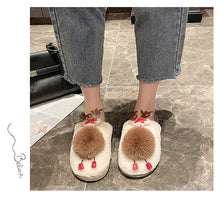 Load image into Gallery viewer, Women&#39;s Lovely Deer Plush Soft Warm Home Slippers Shoes 22S06