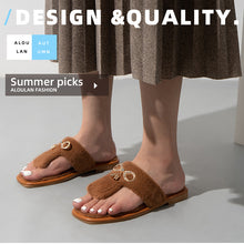 Load image into Gallery viewer, Indoor Flip-Flops Open Toe Thong Slippers for Women 22S08
