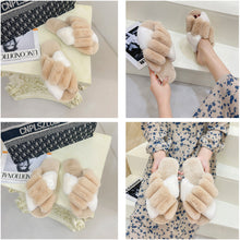Load image into Gallery viewer, Women&#39;s Cross Band Open Toe Soft Plush Fleece Non-Slip Slippers 22S20