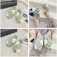 Load image into Gallery viewer, Women&#39;s Cross Band Open Toe Soft Plush Fleece Non-Slip Slippers 22S20
