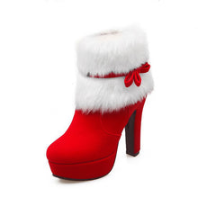 Load image into Gallery viewer, Women High Heel Snow Boots Winter Warm Comfort Platform Ankle Booties 22S32