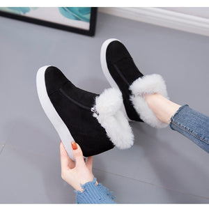Winter Flat Boots Casual Ankle Snow Boots  Platform Thick Plush Shoes for Women 22S36