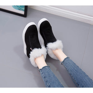Winter Flat Boots Casual Ankle Snow Boots  Platform Thick Plush Shoes for Women 22S36