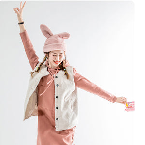 Cute Bunny Hat  Funny Plush Rabbit ears Cap for Women  22613