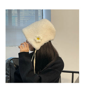 Winter Warm Women's Bucket Hat Ear Protection Thickened Warm Hat 22621