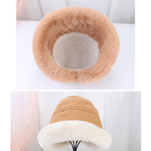 Load image into Gallery viewer, Women&#39;s plush bucket hat Mongolian hat in winter 22624
