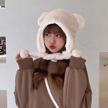 Load image into Gallery viewer, Winter trapper caps bear ears hats plush animal helmet cap 22631