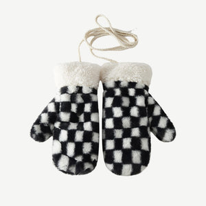 Mittens Women Winter Fleece Halterneck Gloves Soft Plush Gloves 22840