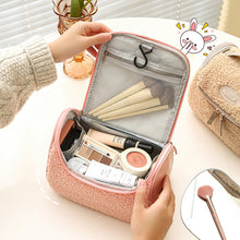Load image into Gallery viewer, Large capacity  skin care cosmetic storage bag lamb wool cosmetic bag 22406