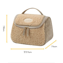 Load image into Gallery viewer, Large capacity  skin care cosmetic storage bag lamb wool cosmetic bag 22406