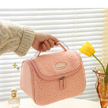 Load image into Gallery viewer, Large capacity  skin care cosmetic storage bag lamb wool cosmetic bag 22406