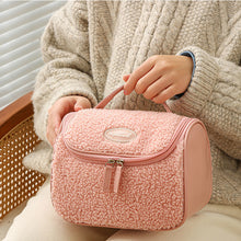 Load image into Gallery viewer, Large capacity  skin care cosmetic storage bag lamb wool cosmetic bag 22406