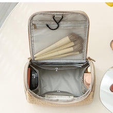 Load image into Gallery viewer, Large capacity  skin care cosmetic storage bag lamb wool cosmetic bag 22406