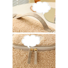 Load image into Gallery viewer, Large capacity  skin care cosmetic storage bag lamb wool cosmetic bag 22406