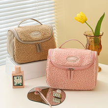 Load image into Gallery viewer, Large capacity  skin care cosmetic storage bag lamb wool cosmetic bag 22406