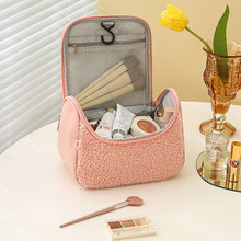 Load image into Gallery viewer, Large capacity  skin care cosmetic storage bag lamb wool cosmetic bag 22406