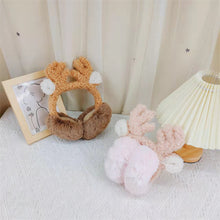 Load image into Gallery viewer, Winter Earmuffs for women Plush Earmuffs  Christmas Cute Antlers Foldable 22844