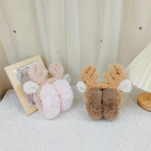 Load image into Gallery viewer, Winter Earmuffs for women Plush Earmuffs  Christmas Cute Antlers Foldable 22844